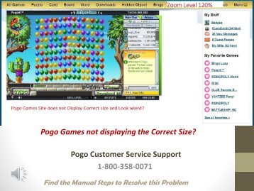 Pogo Games Technical Helpdesk Number 1-800-358-0071 