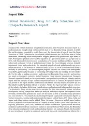 Global Biosimilar Drug Industry Situation and Prospects Research report