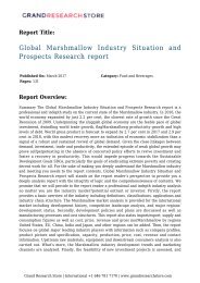 Global Marshmallow Industry Situation and Prospects Research report