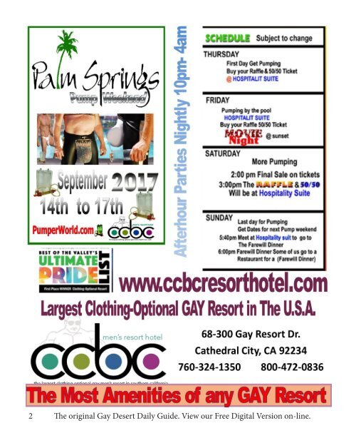 Sept 13 to Sept  19, 2017 Gay Palm Springs!  Now celebrating our 23rd year!
