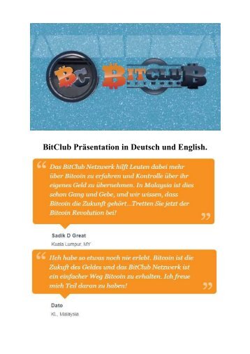 BitClub Präsentation in Deutsch und English