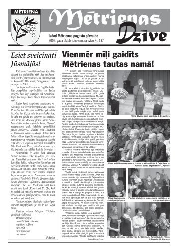 2009.gada oktobra un novembra avīze - Madona.lv
