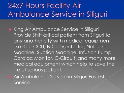 King Air Ambulance  Service in Varanasi with Doctor Facility