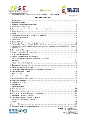 PROYECTO PLIEGO DE CONDICIONES - IPSE-TIC-LP 07-2017