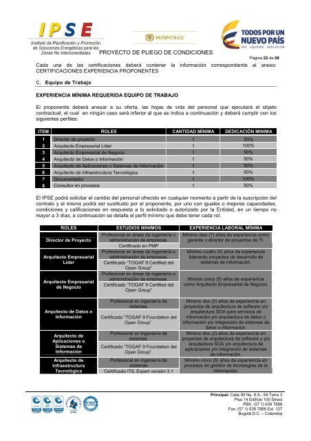 PROYECTO PLIEGO DE CONDICIONES - IPSE-TIC-LP 07-2017