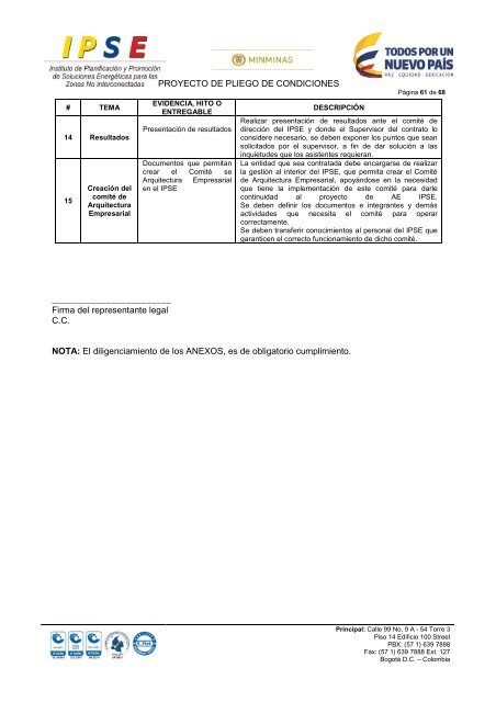 PROYECTO PLIEGO DE CONDICIONES - IPSE-TIC-LP 07-2017