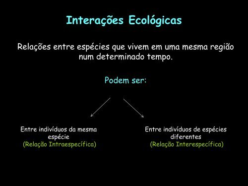 realaçoes ecologica