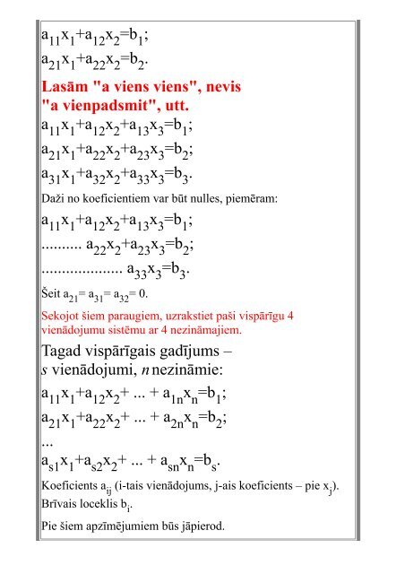 LineÄru vienÄdojumu sistÄ“mas. Gausa metode.