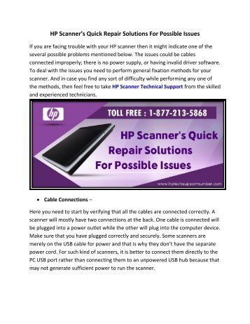 HP Scanner’s Quick Repair Solutions For Possible Issues