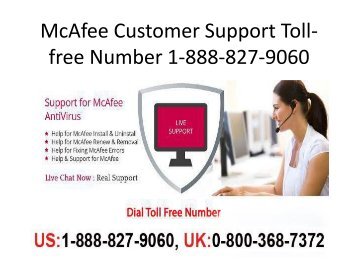 McAfee Customer Support Toll-free Number 1-888-827-9060