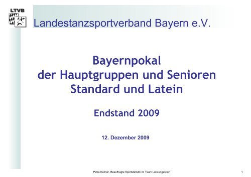 Bayernpokal der Hauptgruppen und Senioren Standard und ... - LTVB