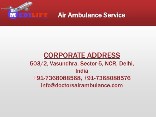 Air Ambulance from Varanasi to Delhi