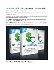 WP 1-Click Traffic review - 65% Discount and FREE $14300 BONUS