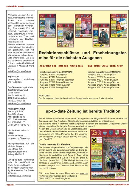 news from edt - lambach - stadl-paura März 2017