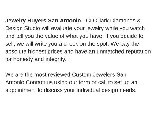 Jewelry Buyers San Antonio