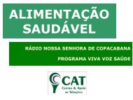 Programas sobre Alimentação - Radio Nossa Senhora de Copacabana.output
