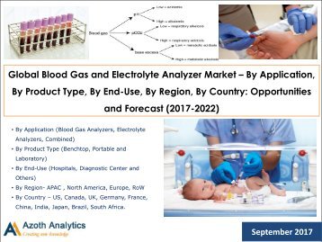 Global Blood Gas and Electrolyte Analyzer Market – Opportunities and Forecast (2017-2022)