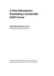 A  Slow (R)evolution: Developing a Sustainable EGAP