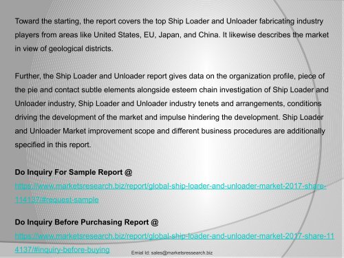 Ship Loader and Unloader Market 2017 Share, Size, Forecast 2022