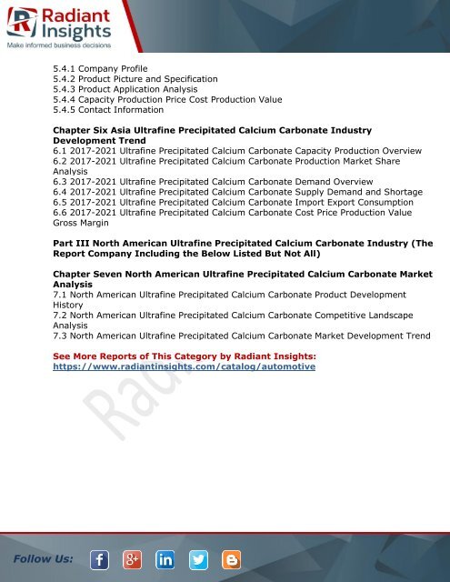 Global Ultrafine Precipitated Calcium Carbonate Industry Research Report 2017 - Radiant Insights