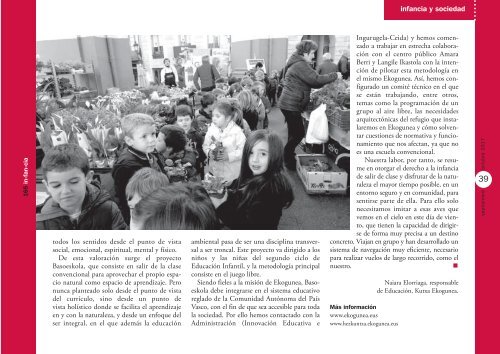 Fes un tast de les revistes Infància. Infancia i Perspectiva Escolar Septembre 2018