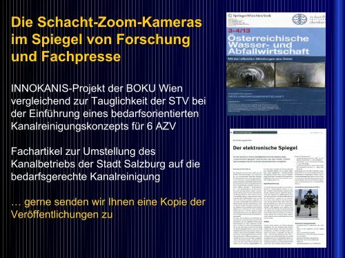 DWA-Kanalnachbarschaften 2017 - Fachvortrag Bedarfsgerechte Kanalreinigung mit der Schacht-Zoom-Kamera als Werkzeug für die Kanalbetriebsinspektion