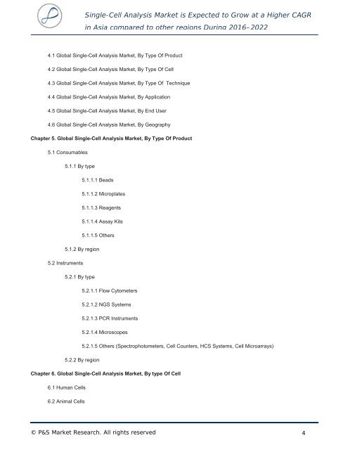 Single-Cell Analysis Market Trends, Size, Share, Development and Demand Forecast to 2022 by P&amp;S Market Research