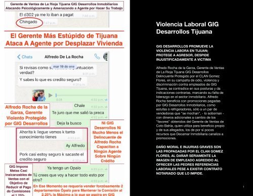 Alfredo Rocha La Rioja Tijuana Gig Desarrollos Incongruencia Incompetente con Violencia Laboral Impone la Autoridad que No Tiene