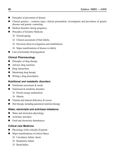 Syllabus - MBBS