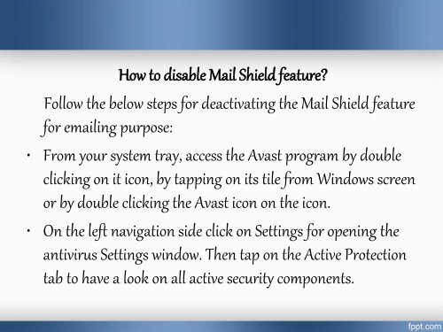 How to Deactivating the Avast Mail Shield