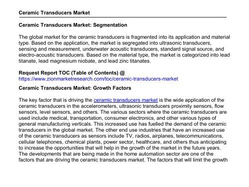 Global Ceramic Transducers Market, 2016–2024