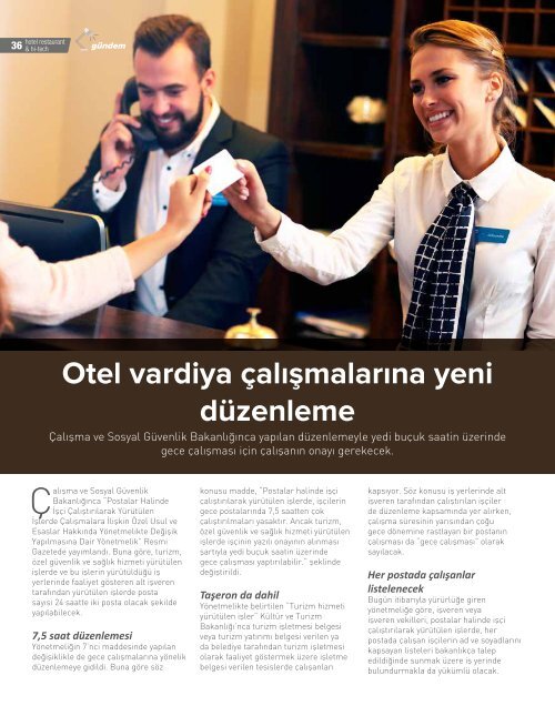 HOTEL RESTAURANT  MAGAZINE EYLUL 2017 SAYISI