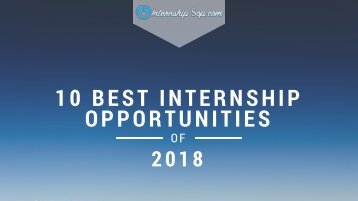 Best Internship Opportunities of 2018