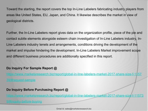 In-Line Labelers Industry 2017: Global Market size, Share and Forecast to 2022