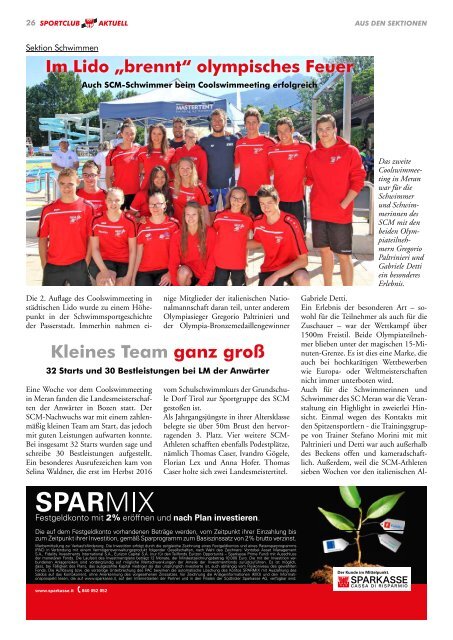 Sportclub Aktuell - Ausgabe September 2017