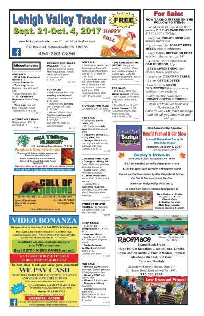 Lehigh Valley Trader September 21-October 4, 2017 issue