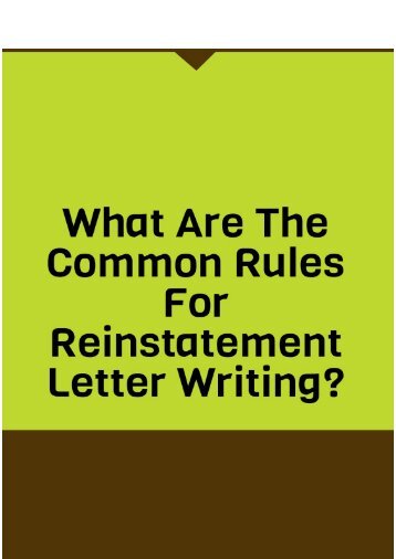 What Are the Common Rules for Reinstatement Letter Writing