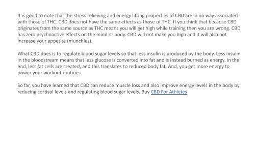 CBD For Athletes