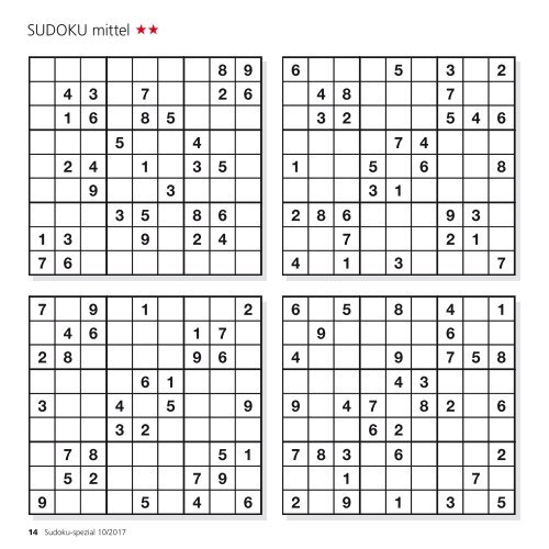 Leseprobe "Sudoku spezial" Oktober 2017