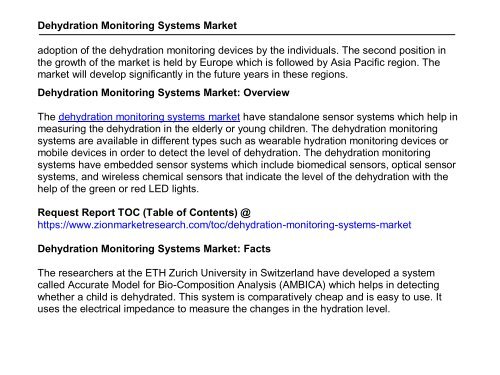 Global Dehydration Monitoring Systems Market, 2016–2024