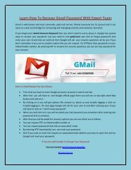 Learn How To Recover Gmail Password With Expert Team