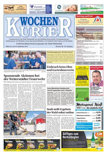 Wochen-Kurier 38/2017 - Lokalzeitung für Weiterstadt und Büttelborn