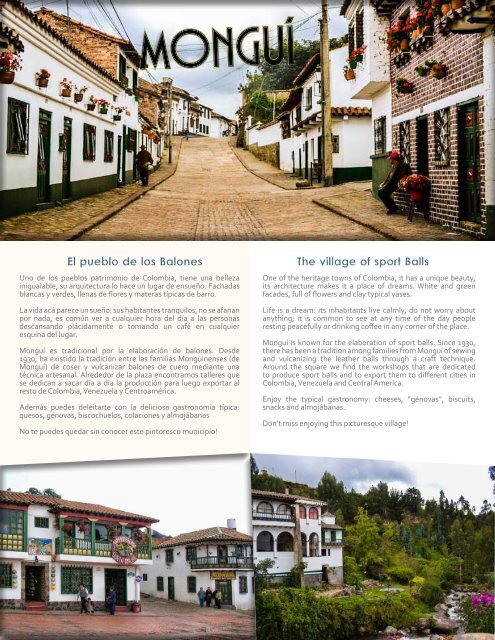 Brochure Destino BOYACÁ 2017 - My Trip Colombia - Paipa Tours