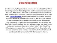 Dissertation help Online in Canada