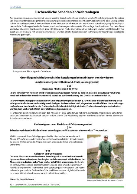 DER LANDESFISCHEREIVERBAND INFORMIERT - 3/2012