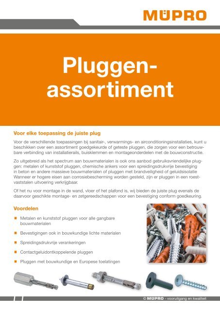 MÜPRO Pluggenassortiment NL BE