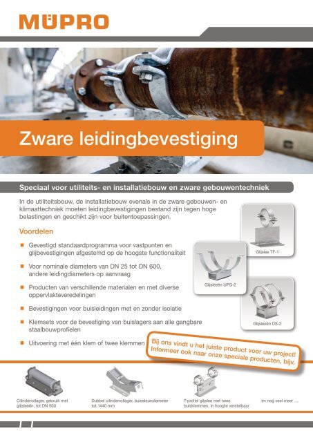 MÜPRO Bevestigingsoplossingen voor utiliteits -en installatiebouw NL BE