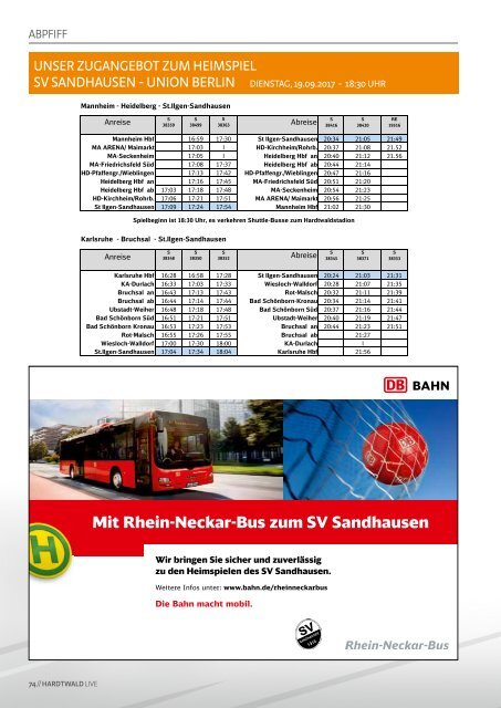 Hardtwald Live, Nr. 3, 17/18, SVS - 1. FC Kaiserslautern / 1. FC Union Berlin