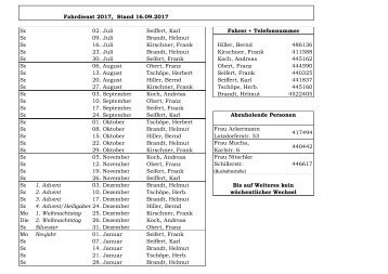 Korrigierter Plan für Fahrdienst 09-2017