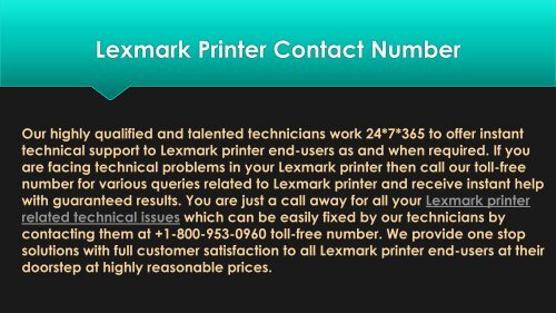 Lexmark Printer Support